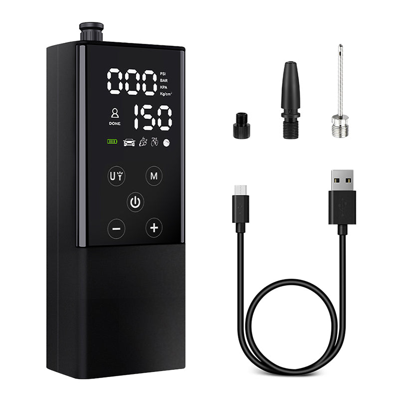 GP2 Portable Digital Touch Screen Air Pump Mini Tire Inflator with LED Light GP2 Portable Digital Touch Screen Air Pump Mini Tire Inflator with LED Light